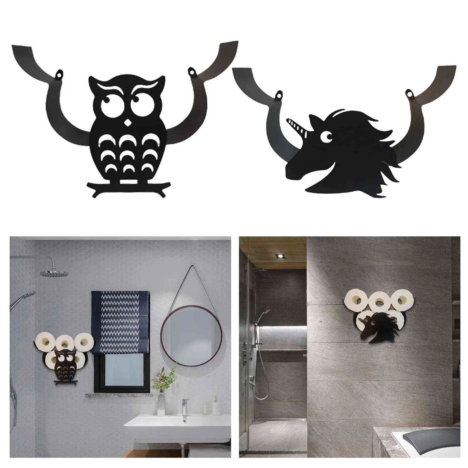 Porte-rouleau de papier porte-mouchoirs salle de bain cuisine toilette métal pour rangement accessoire Animal Style support de montage mural 211102