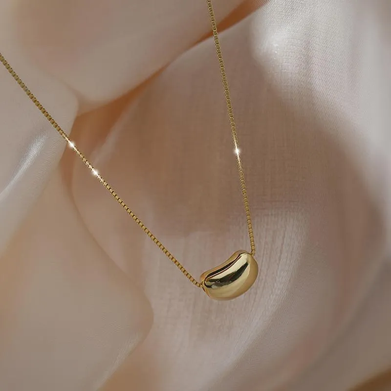 Подвесные ожерелья титановая сталь ожерелье темперамента Фаза фасоли цепь ключицы для женщин модные украшения подарки Trendy278t
