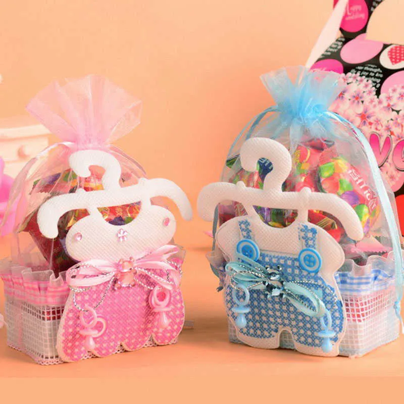 12 pezzi Baby Shower Sacchetti regalo di caramelle Forniture feste evento Decorazione Cute Kid Carta Battesimo Bomboniere Regalo Dolce Borsa di compleanno 210724