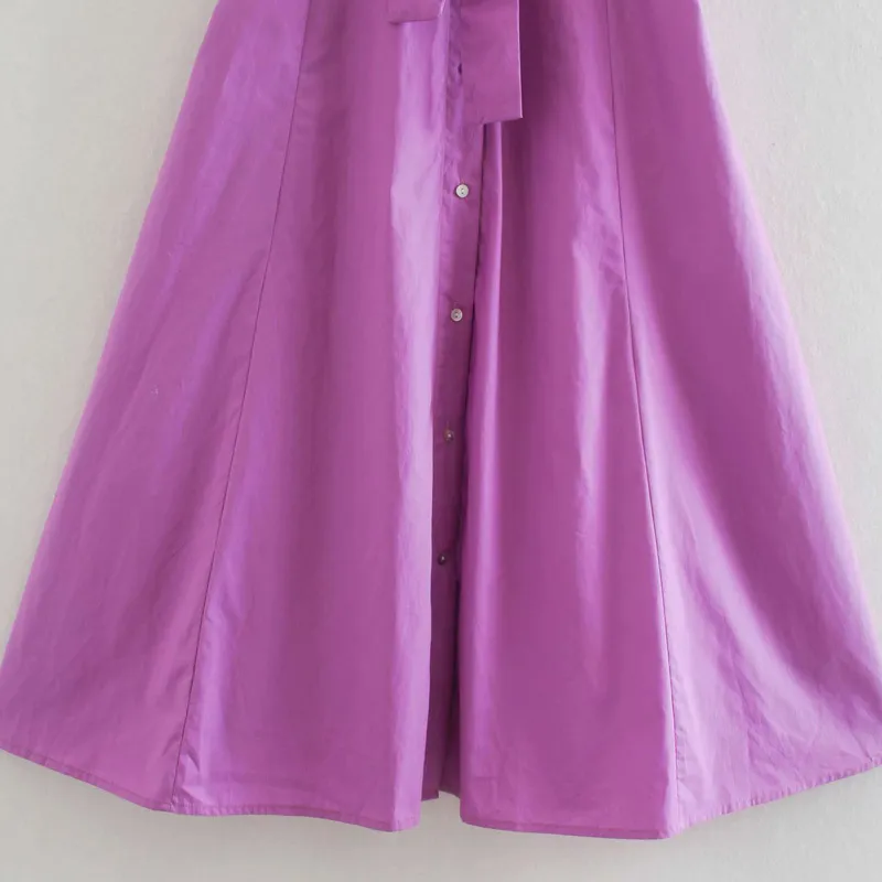夏の女性のポプリンのシャツのドレス半袖サッシ蝶ネクタイカジュアルES女性エレガントストリートファッションVestidos 210513