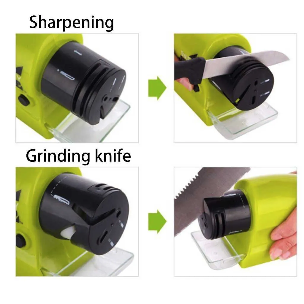 Kitchen Electric Knife Sharpener Multifunctional Knives Scissors Motorized High-Speed Sharpening Sistem Rotating Tool 210615