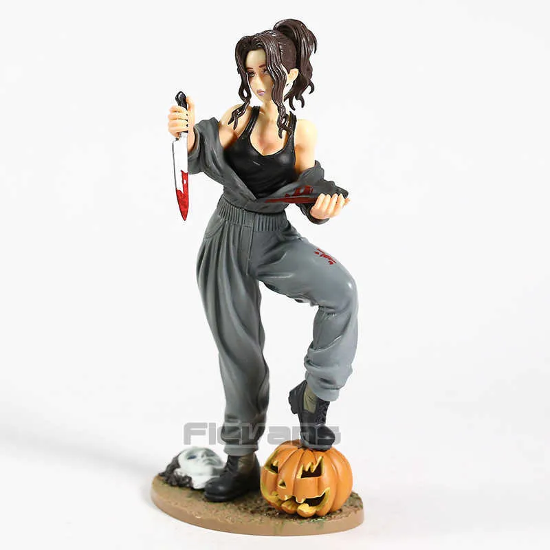 Skräck Bishoujo Staty Halloween Michael Myers Freddy Jason Chucky Tiff PVC Figur Collectible Modell Toy Q0621
