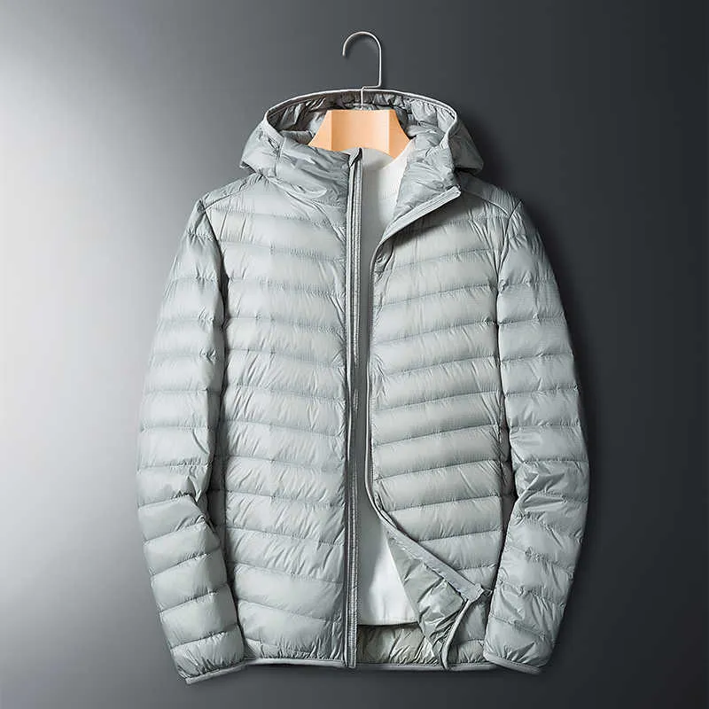 Marque de mode d'hiver Ultra Light Duck Down Veste Hommes Coréen Streetwear Plumes Manteaux Collier Chaud Hommes Vêtements 210910