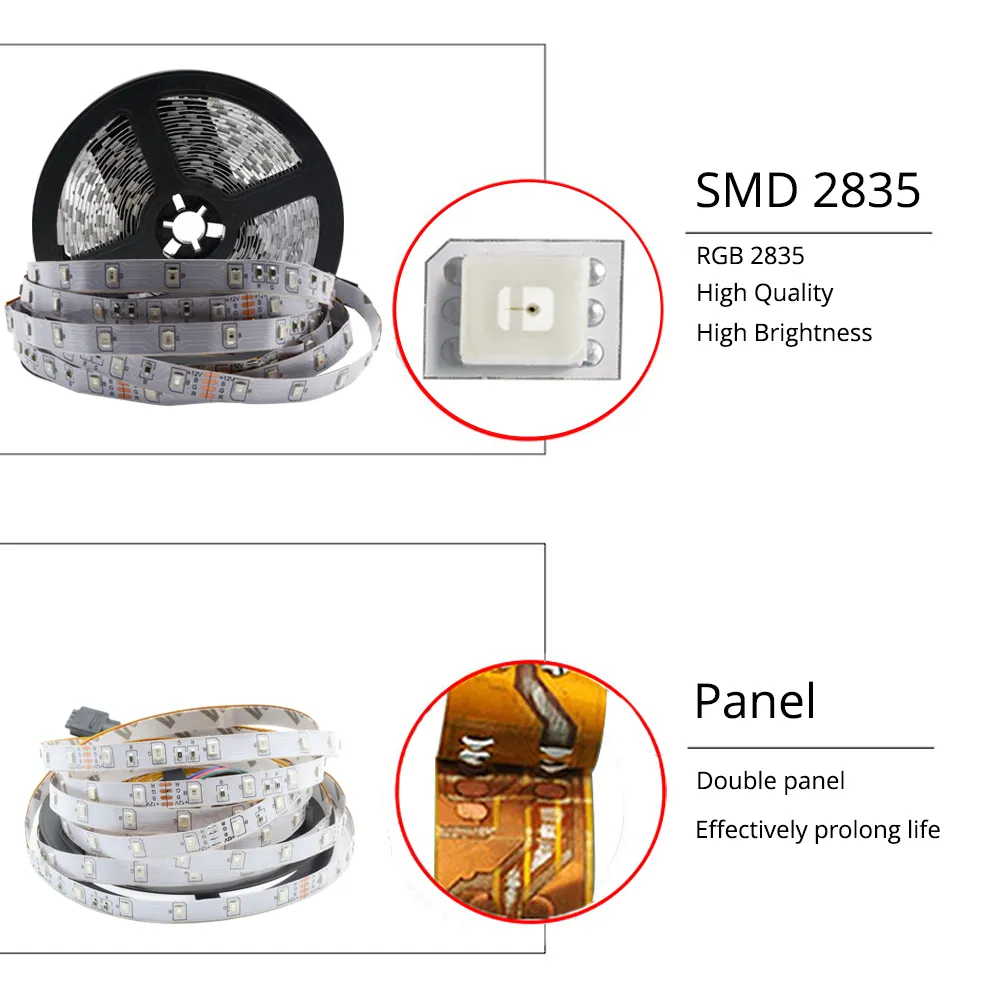 USB LEDストリップランプ2835 SMD DC5Vフレキシブルライトテープリボン2M 5M HDTVテレビデスクトップSN RGB装飾6917926