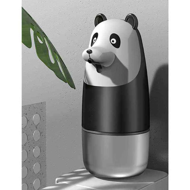 Automatisch inductie schuim Touchless Soap Dispenser USB oplaadbare hand wasmachine Panda Cartoon Type 211206