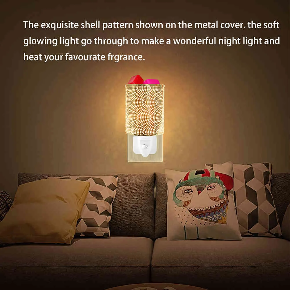 Branchez un réchauffeur de fusion électrique avec des ampoules de rechange cubes de cire parfumés et des huiles de parfum, la lampe du brûleur d'huile Lumière pour la maison
