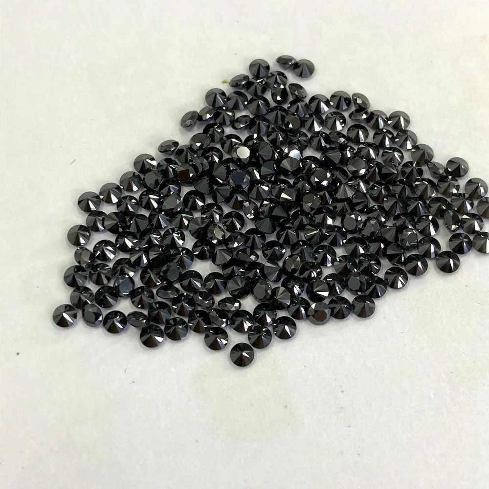 10 pièces 3.0mm Syntheti Lab couleur noire 1 carat 1 sac pierre précieuse Moissanite pour la fabrication de bijoux H1015