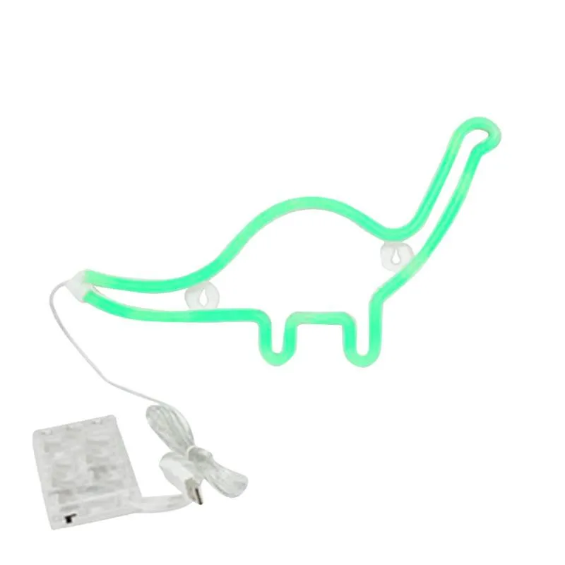 Dinosaurform design neon tecken ljus rum vägg dekorationer hem led nätter ljus hem prydnad GJ-Dinosaur Green2623