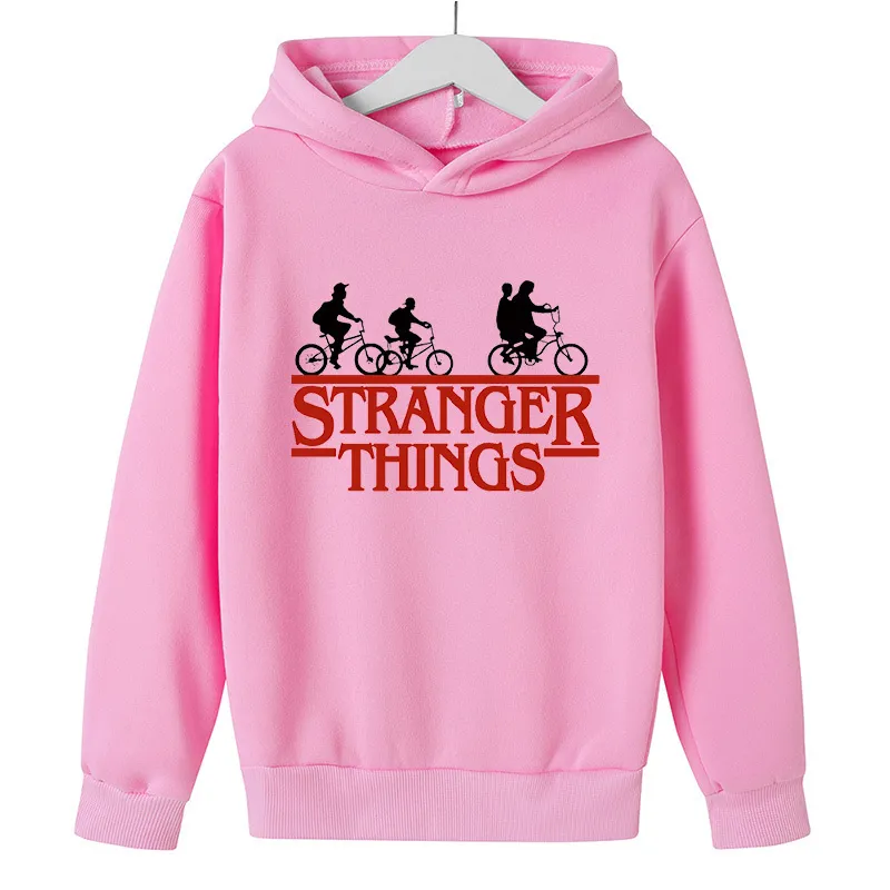 Spring Hoodies Stranger Things Letter Printed Girls Boys 4 till 14 Y Barnkläder Hoody Purpose Tour 220309