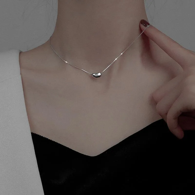 Pendant Necklaces Titanium Steel Temperament Necklace Phase Bean Collarbone Chain For Women Fashion Charm Jewelry Gifts Trendy278t