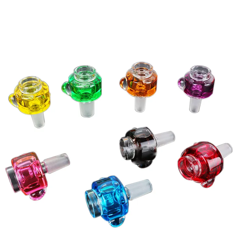glass bowl Liquid glycerin filled colors handicraft 14mm and 18mm male joint handle bowl piece smoking accessaries for bongs water pipes