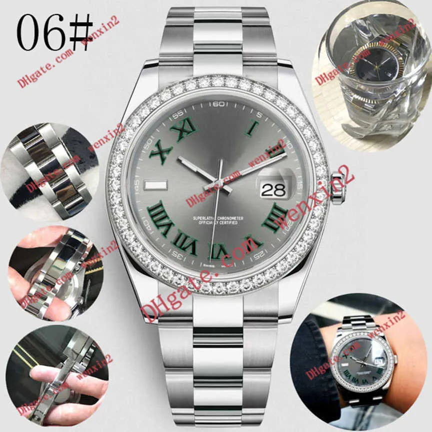 Vattentät Small Diamond Mens Watch Rome -siffror Mechanica Automatisk 41mm kvalitet rostfritt stål Bezel Super Luminous Sports STY1815