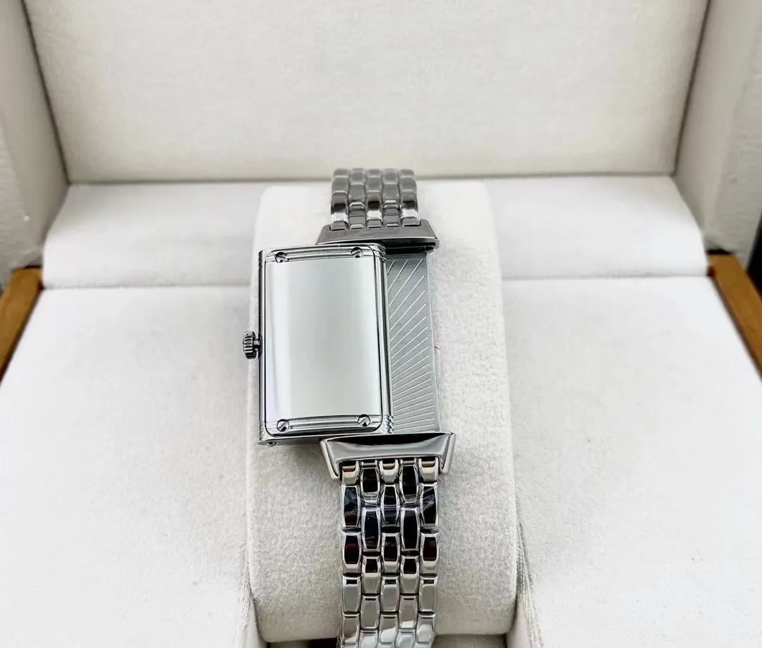 Mais recente relógio feminino pequeno 23x39mm, reverso ultrafino, amantes, casamento, aço inoxidável, vintage, edição feminina, quartzo, alta qualidade, menina, wat240r