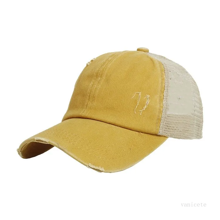 Ponytail Hat Washed Cotton Snapback Caps Messy Bun Summer Sun Visor Gorra de béisbol al aire libre Party hat Party Supplies T2I52099