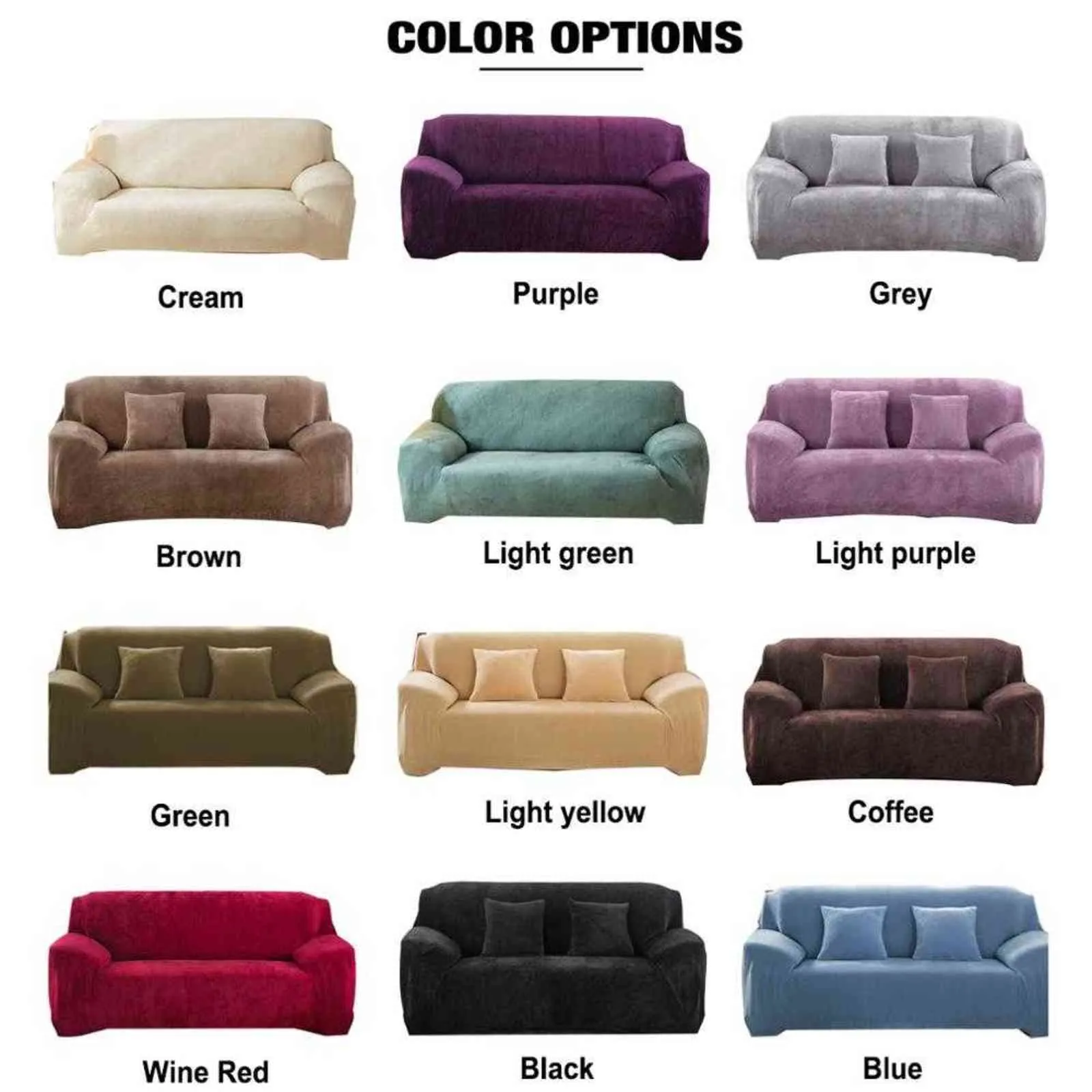 Velvet Plush Thicken Sofa Cover All-inclusive Elastic Sectional Couch Cover for Living Room Chaise Longue L Shaped Corner Covers 211102