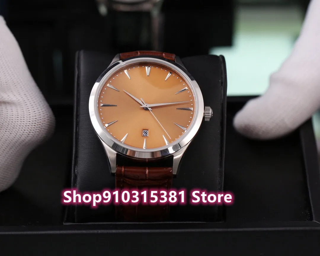 Beroemde Merk Automatische Mechanische Horloge Zakelijke Mannen Roestvrijstalen Datum Horloge Mannelijke Zilveren Koffieklok 41mm Waterdicht