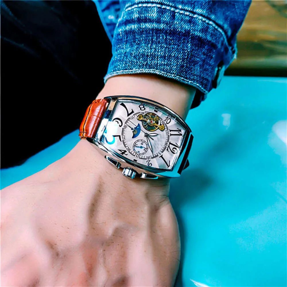 Роскошные мужские часы водонепроницаемые светящиеся многофункциональные автоматические механические5023853