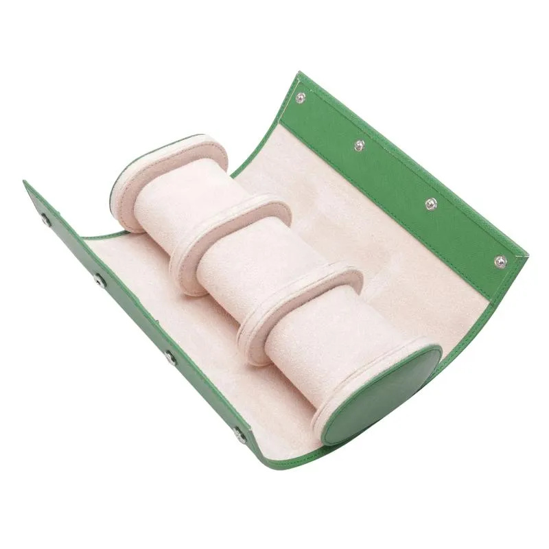 Titta på lådor Fall Portable Box Pu Leather Roll Pouch Storage Collector med Slid in Out Travel Case Organizers Green Gift294L