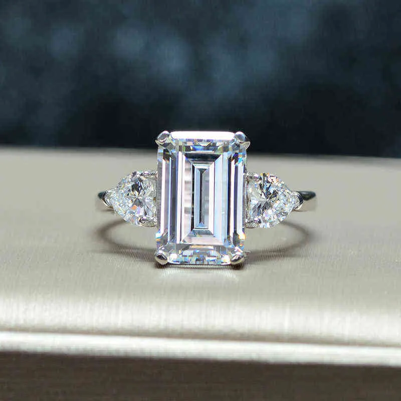 OEVAS 7 carati ad alto tenore di carbonio diamante scintillante zircone fedi nuziali le donne di alta qualità 100 925 gioielli in argento sterling 2204072096