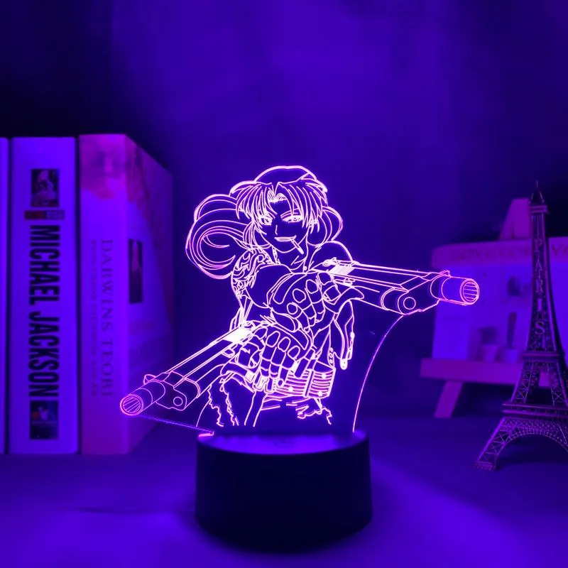 야간 조명 블랙 라군 레비 침실 장식 선물 선물 야간 조명 애니메이션 테이블 3d lamp252l