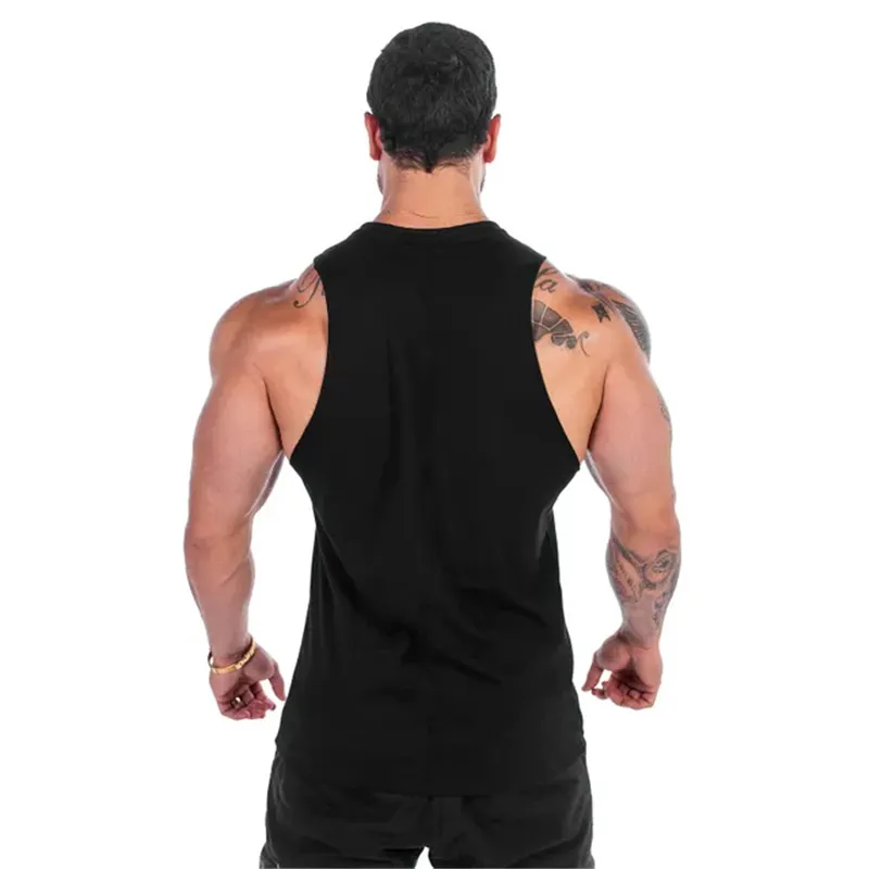Bodybuilding Fitness Stringer Men Tank Top Solid Muskel Vest Sportkläder Ärmlös Undershirt Mens Gym Tank Toppar Skjorta 210421