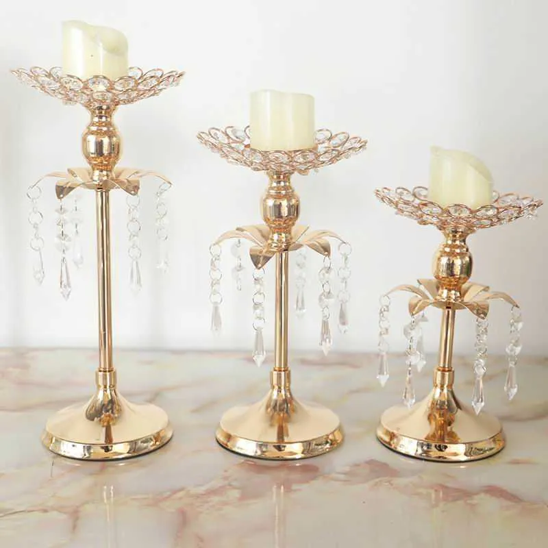 PEANDIM or cristal bougeoir décoration de mariage centres de table candélabres fête d'anniversaire fleur vase titulaire décor à la maison 210722