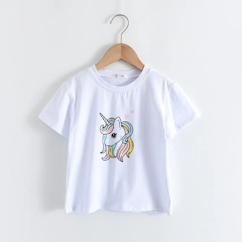 Tie-Dye Baby T-shirt Cartoon Kids Korte Mouw Shirt Meisjes Jongen Kleding Katoen T Girl Summer T-shirt 210429