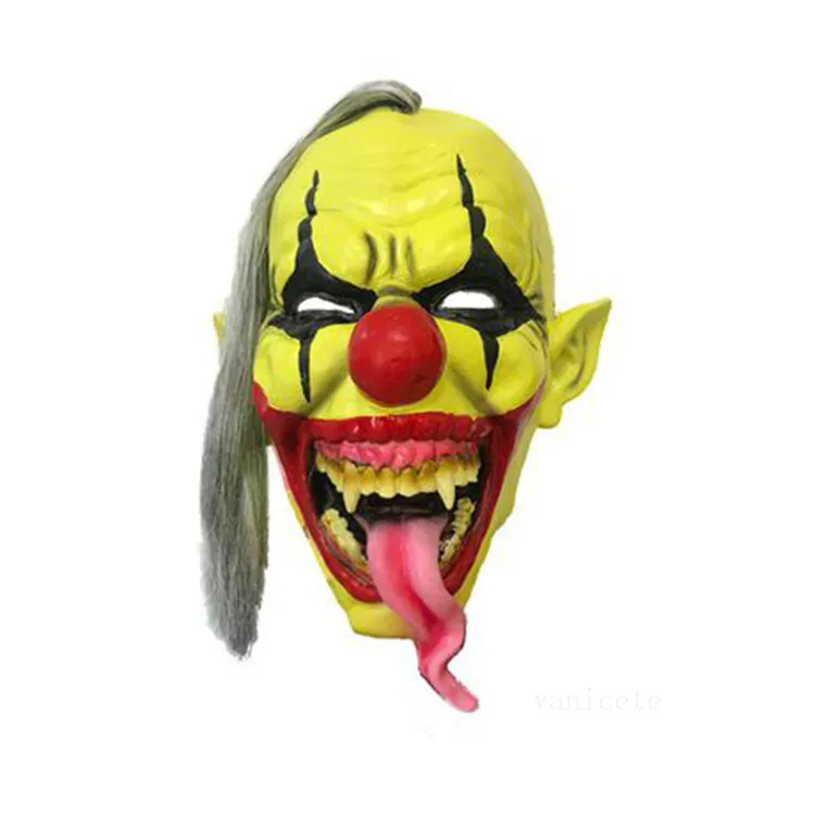 Halloween Party Masks Röd och vit Clown Mask Terror Mask Rolig Latex Full Face HeadGear T2I52731