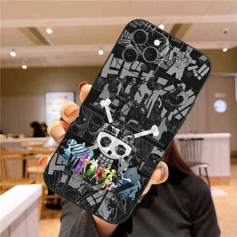 Anime One Piece Luffy Zoro Nami Sanji Yeni İPhone 13 için Telefon Kılıfı 13 12 Mini 11 Pro XS MAX XR 6 7 8 Plus X SE2020 Yumuşak TPU Kapak H115294993