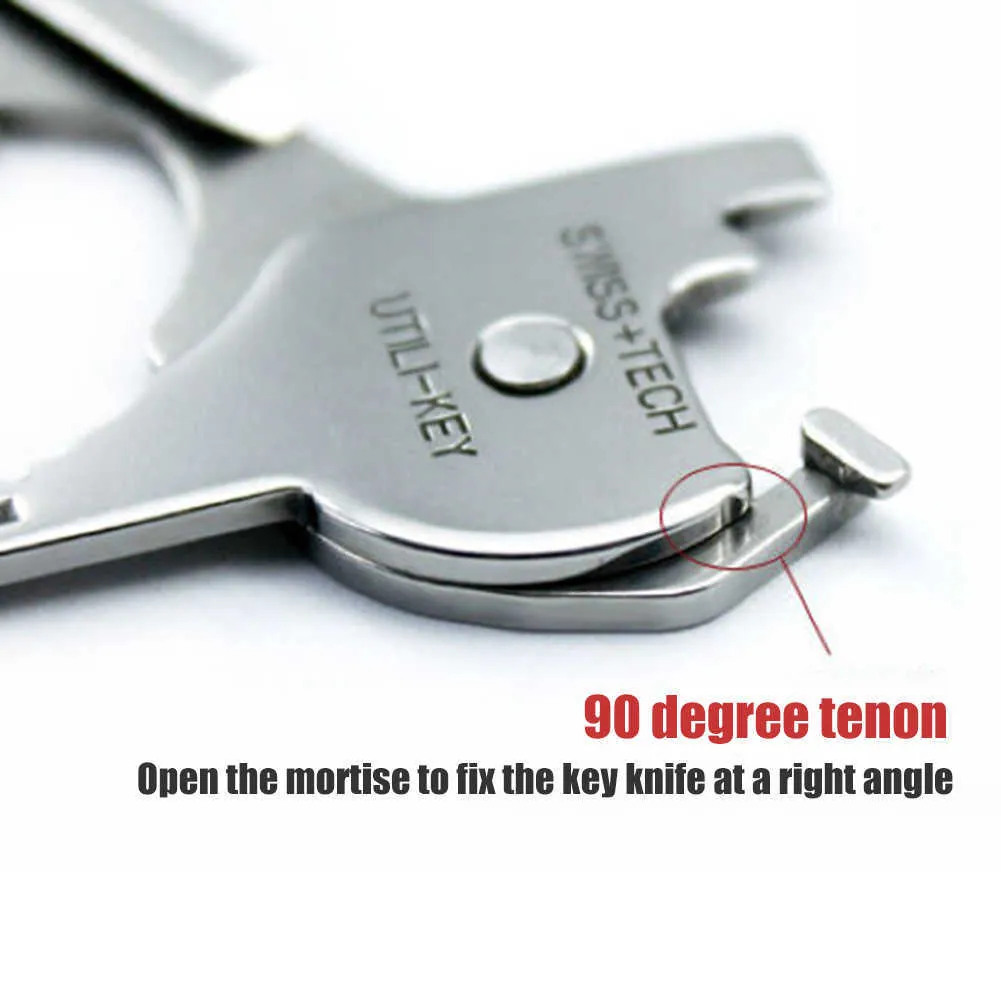 6 في 1 Edc Gear Mini مفيدة حلقة رئيسية على شكل جيب فتاحة سلسلة مفاتيح مفك مجموعة أدوات البقاء على قيد الحياة سكين تكتيكي