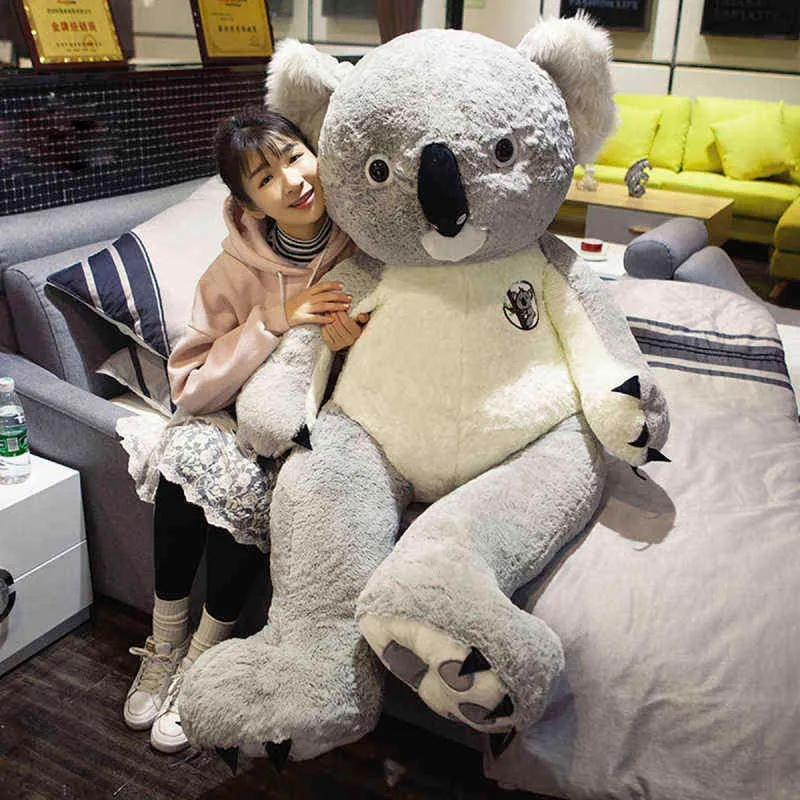 100-80cm Big Giant Australia Koala Plush Toy Soft Stuffed Bear Boneca Brinquedos Crianças Juguetes Para Meninas Presente de Aniversário 220119