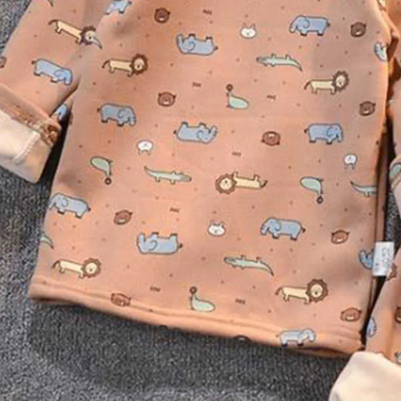 Sous-vêtements de velours pour enfants Ensembles de vêtements Cartoon Épaississement chaud AutomneWinter Baby Home Vêtements Garçons Filles Pyjamas 210611