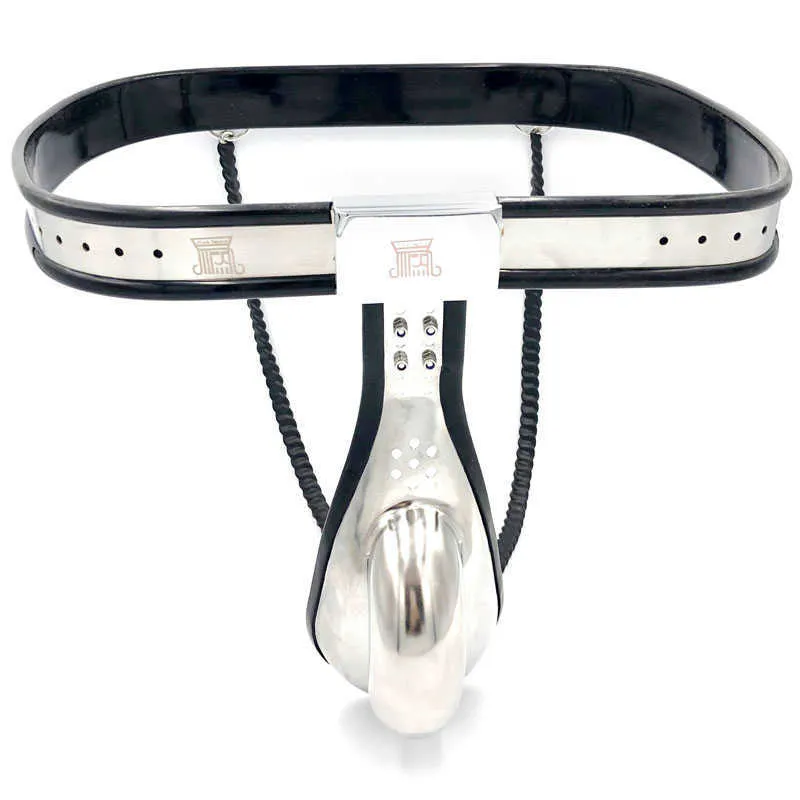 Massage Items Stainless Steel Male Pants Belt Adjustable Waist Cock Cage CBT BDSM Sexy Toys For Men Metal Fetish Device B9597691