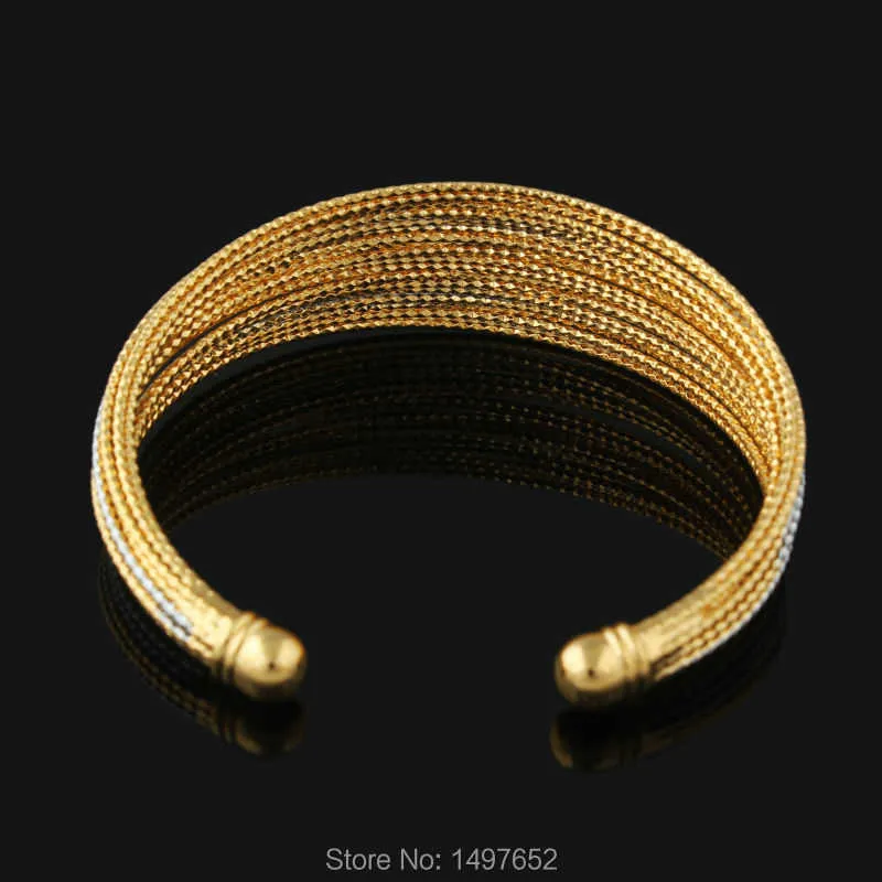 Новое поступление эфиопских золотых браслетов18К золотые / посеребренные браслеты / браслеты ювелирные изделия женщины мужчины африканские // Кения // Средний Восток Стиль Q0717