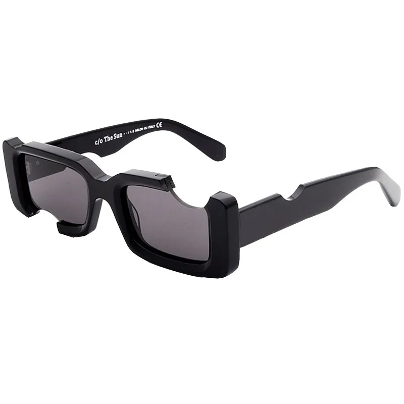 Nieuwe vierkante klassieke mode OW40006 Mens zonnebrillen Ooo polycarbonaatplaat Notch frame 40006 Designer bril Men en vrouwen Eye213a