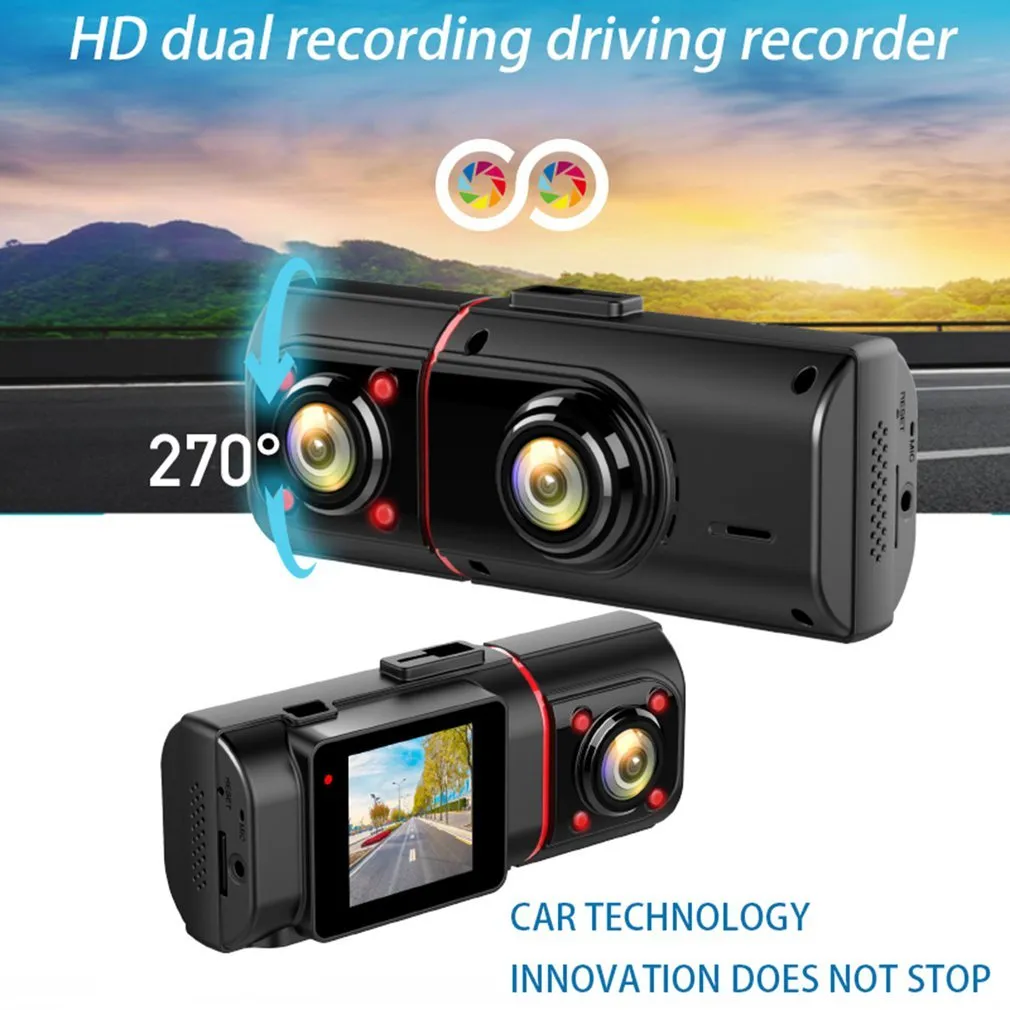 Carro DVR KG350 de alta definição dianteira dianteira dianteira no veículo Driving Recorder GPS Track Record com visão noturna