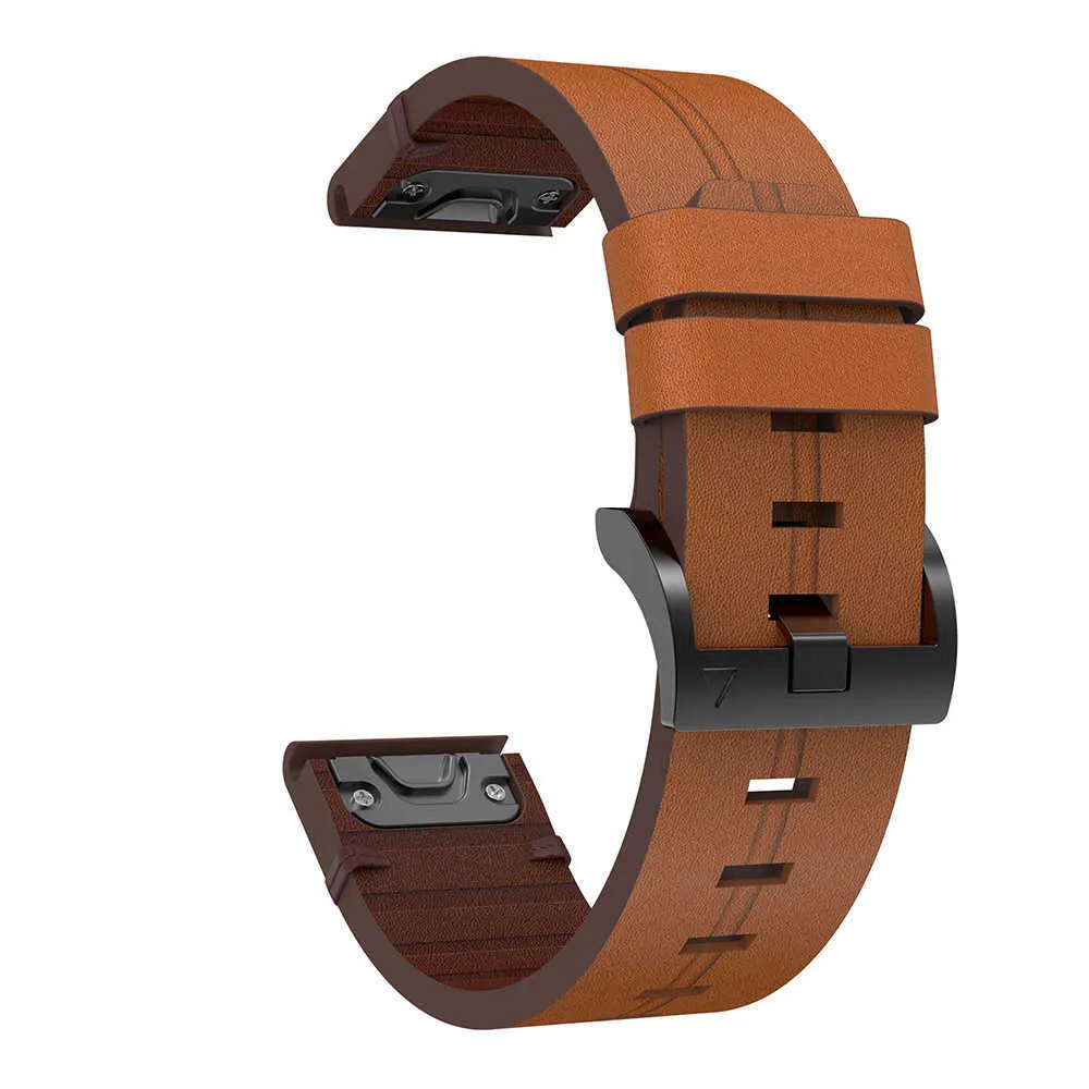 För Garmin Fenix ​​5 5x Plus 6 6x Pro Smart Watch Läderband Watchband Strap Armband 20 22mm 26mm Quick Fit Wristband Rand H7083595