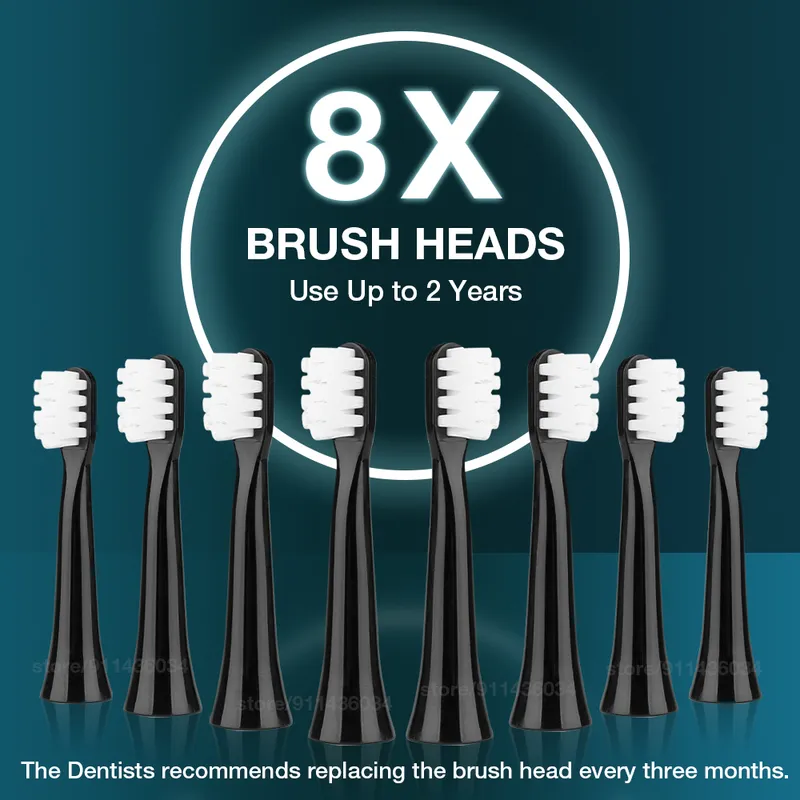 Electric Sonic Toothbrush Octopus Brush USB Ultrasonic Oral Care es 8 Heads Adult Waterproof 220224