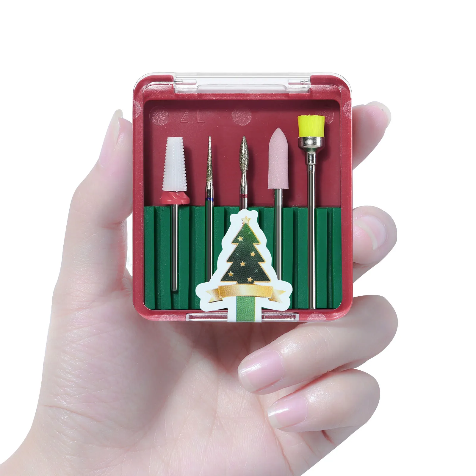 5 pz / set in acciaio al tungsteno in acciaio nail trapano set manicure moda chiodi natalizi accessori la decorazione d'arte