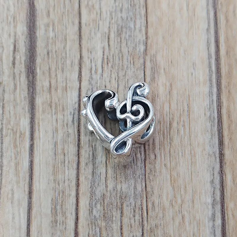 Kit la creazione di gioielli la festa della mamma in argento sterling 925, cuore Pandora, chiave di violino, braccialetto con ciondolo fai da te, regalo di anniversario la sua collana di perline a catena da donna 798346