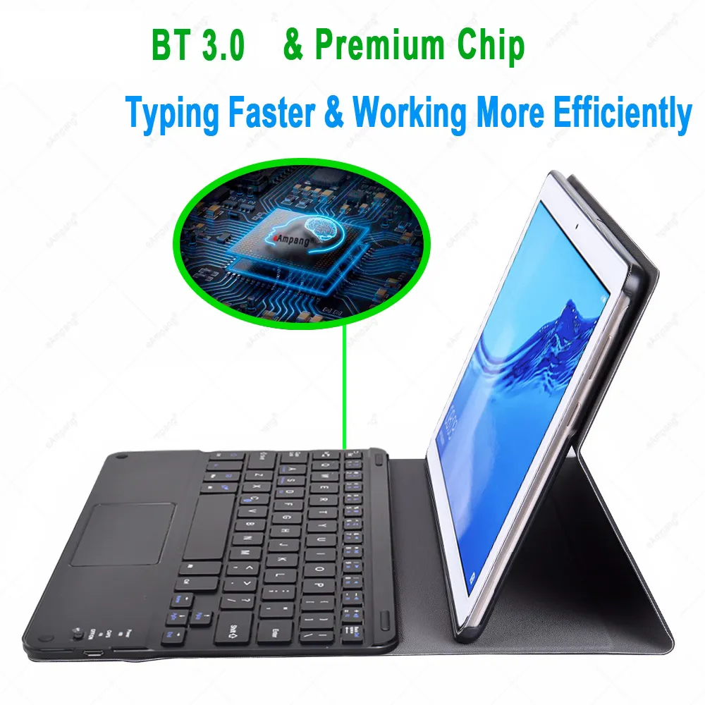 Étui pour clavier Touchpad pour Huawei Mediapad M5 lite 10 Pro T5 10.1 M6 10.8 MatePad Pro 10.8 10.4 T10s housse de clavier sans fil