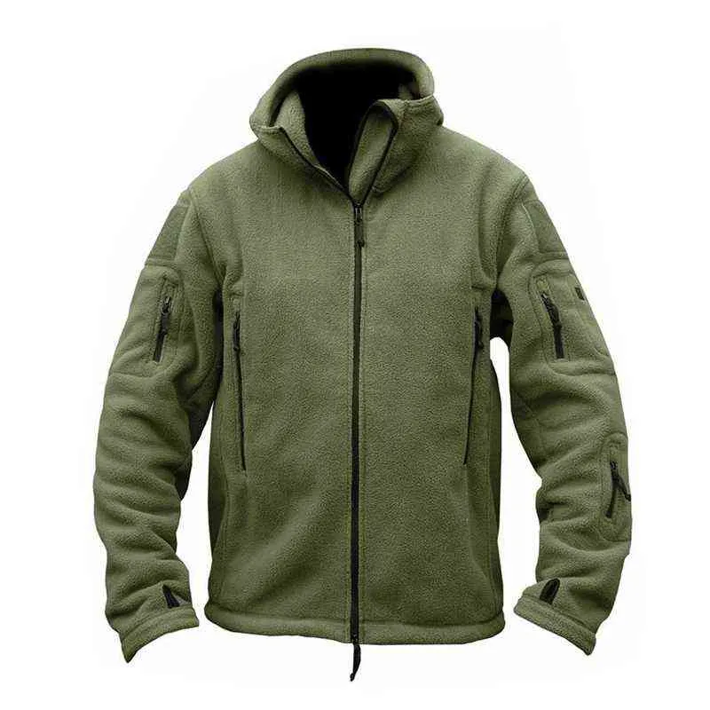 Winter Airsoft Militärjacke Männer Fleece Taktische Armee Grün Thermal Kapuzenmantel Herbst Oberbekleidung Herrenbekleidung 211217