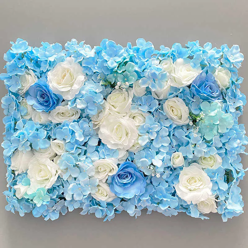 Aritificiell siden Rose Flower Wall Panels väggdekoration blommor för bröllop baby shower födelsedagsfest pografi bakgrund Q0826293Z