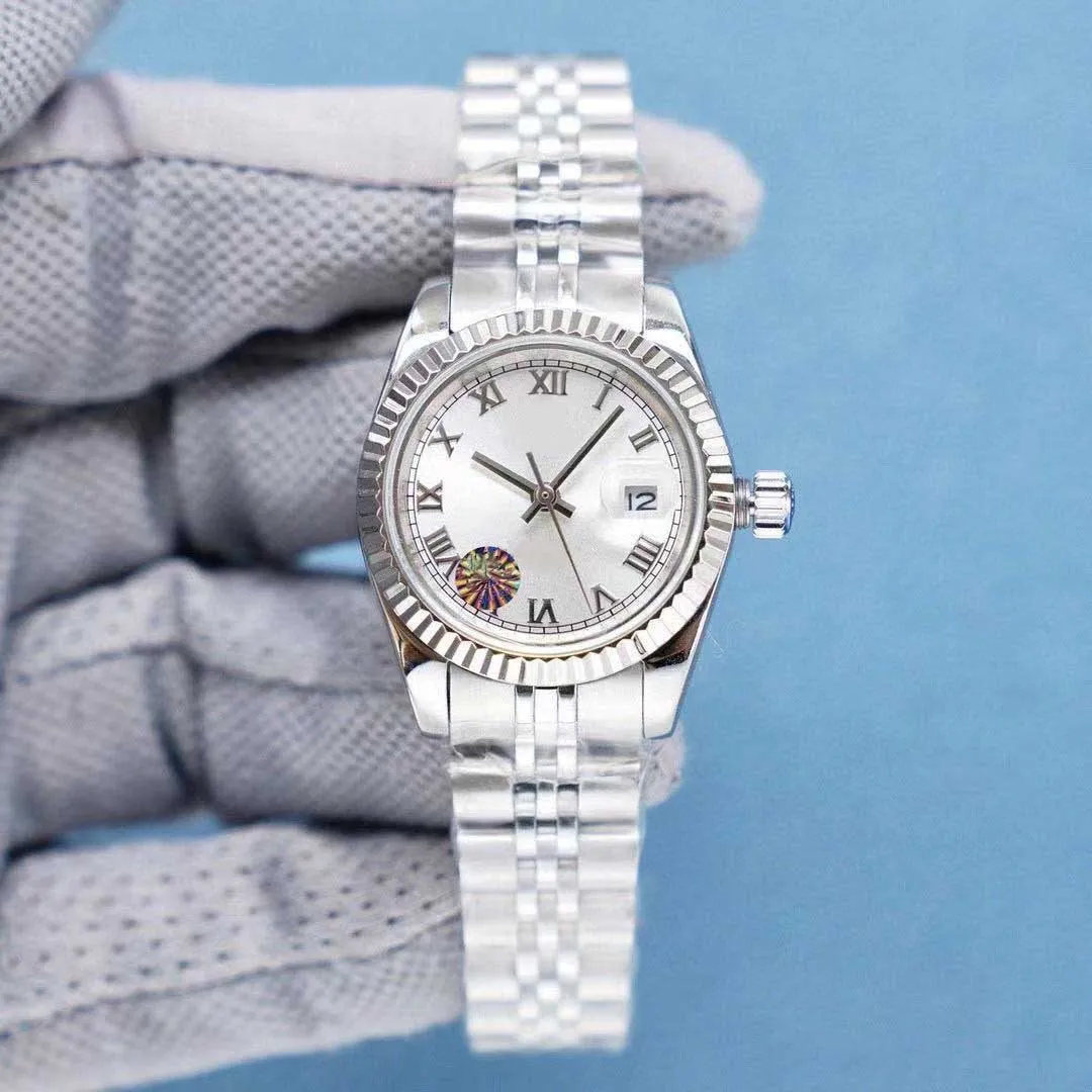 Piękna moda szafirowe lustro 31 mm damskie zegarki damskie sukienka bransoletka zegarek ze stali nierdzewnej data diamentowego pierścień automatyczny mech259J