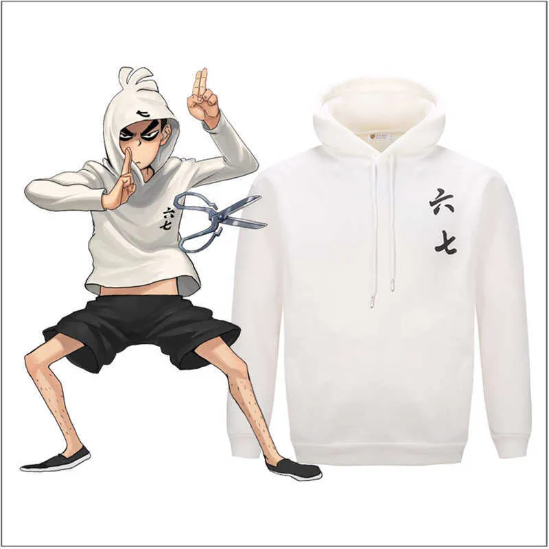 Anime Scissor Seven Killer Cosplay Felpa con cappuccio bianca Costume Pullover Felpa con cappuccio Abiti di Halloween Adulto Donna Uomo Y0913
