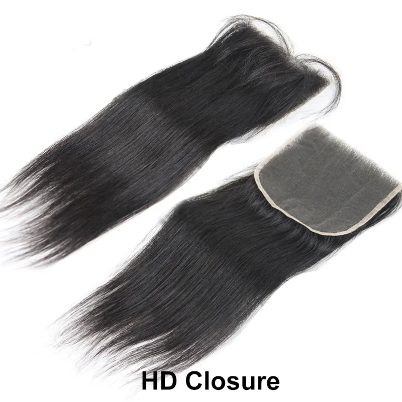 Оптовая 10А индийские прямые 6x6 HD кружева закрытие человеческие волосы девственницы натуральный цвет Precucked с волосами ребенка