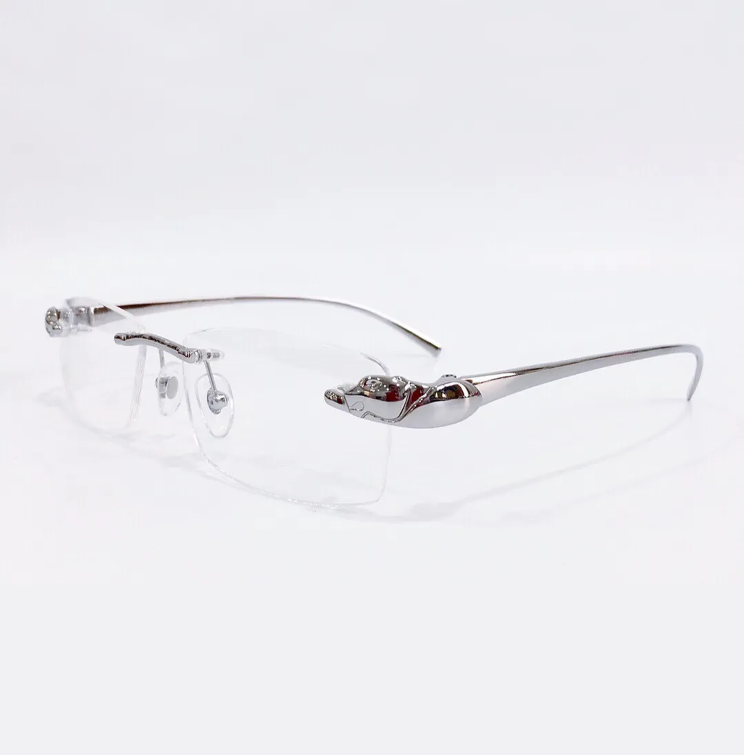 眼鏡リムレスフレーム光学メガネメタルフレームレス眼鏡ゴールドフレーム男性用ファッションサングラスフレームとBO329H
