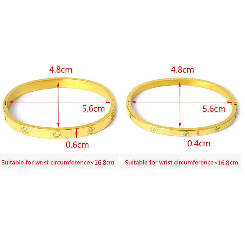 Edelstahl Kristalle Armreifen Armbänder für Frauen Mode Rose Gold Farbe Offene Manschette Armreifen Klassischen Schmuck Q0719