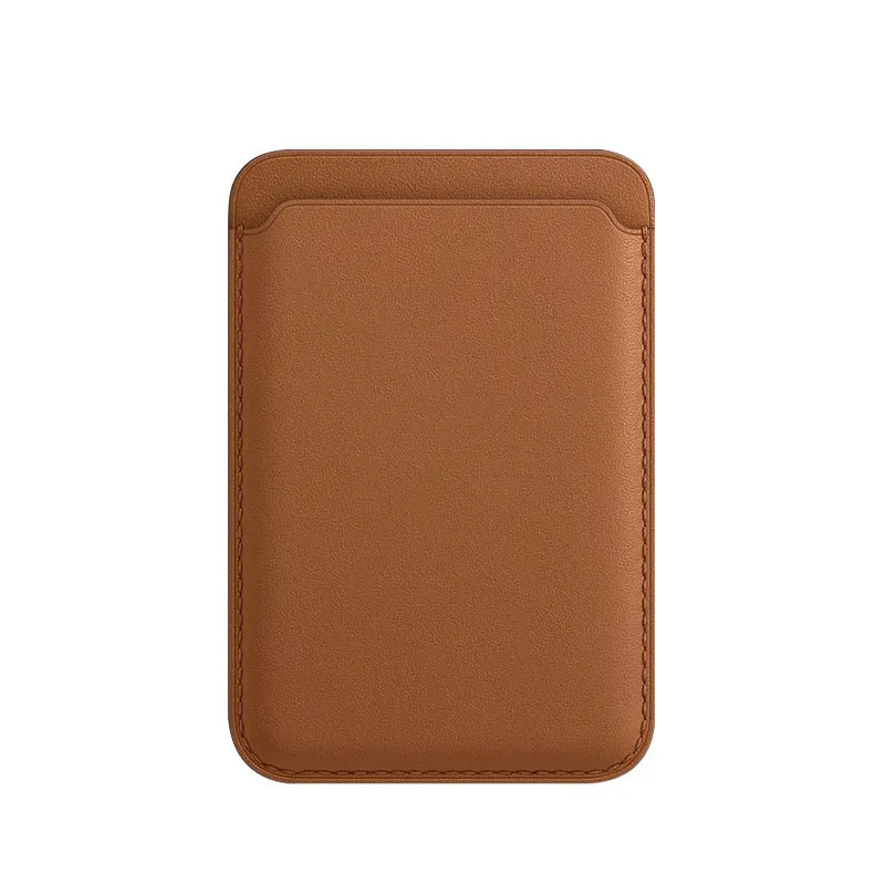 Étui de téléphone Iphone12 MagSafe en cuir pince à carte téléphone portable autocollant arrière pour Apple porte-carte magnétique PU cuir 7123393