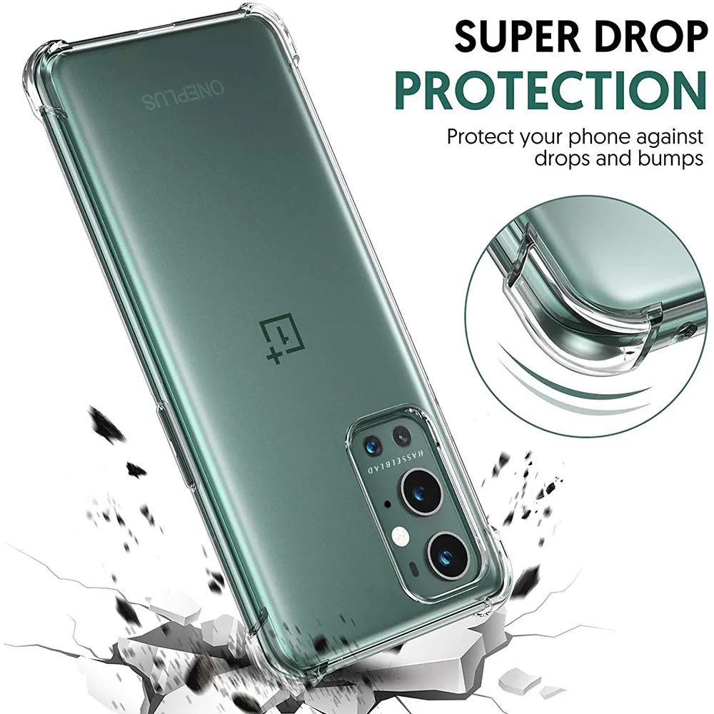 Étuis transparents pour Oneplus 9 Pro 5G One Plus 8T 8 7 7T 9R Nord N10 N100 9Pro, housse de protection transparente en Silicone, accessoires de téléphone